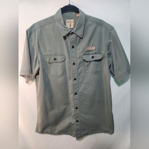 Red Head Brand Co. Green Button Up Shirt. I Can Tackle Anything Fishing. Large.